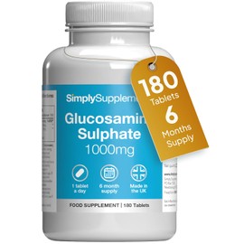 Glucosamine Sulphate 2KCL 1000mg | One-A-Day Potent Formula | Supports Active Living | 180 Fast Release Tablets = 6 Months’ Supply | Marine Sourced | Made in The UK in Accordance with GMP Standards