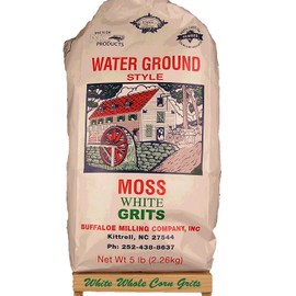 Moss Water Ground White Corn Grits 5 Lbs