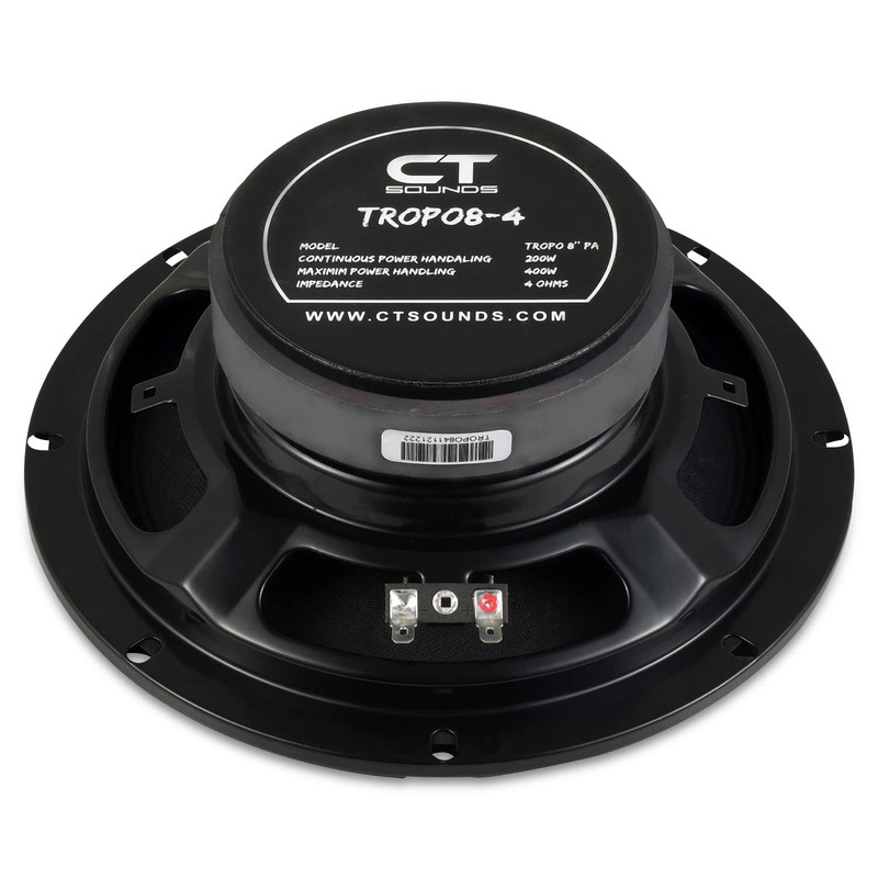 CT Sounds TROPO8-4 8” Shallow Mount Midrange Speaker, 200 Watts