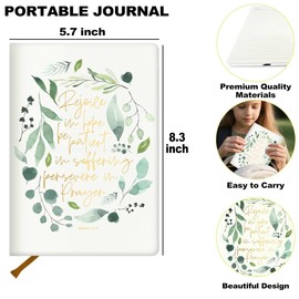 Inspirational Lined Journal Notebook for Women Men, 200 Pages A5 Hardcover Leather Journals for Writing Note Taking, Bible Verse College Ruled Notebook Diary Notepad, Watercolor Leaves