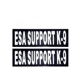 Doggie Stylz Set of 2 Reflective ESA Support K-9 Removable Patches with Hook Backing for Working Dog Harnesses & Vests. Durable and interchangeable - Comes in 3 Sizes small, medium and large