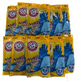 Arm & Hammer AH-1268 Nyplex Vinyl Cleaning Gloves Large Blue 12 pair