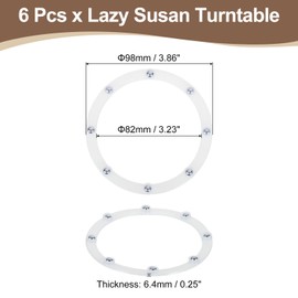 uxcell 12Pcs 4 Inch Rotating Swivel Stand with Steel Ball Bearings, Lazy Susan Base Turntable Bearing Plate Round Table Swivel Base for Home Kitchen, White, 8 Balls