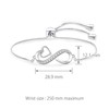 LSxAB Women Heart Infinity Bracelet Endless Love Stainless Steel Adjustable