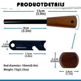 makstore Ferro Rod with Wood Handle | Fire Flint and Steel Kit | Camping Fire Starter 15,000+ Strikes | Survival Multi-Tool with reflective rope