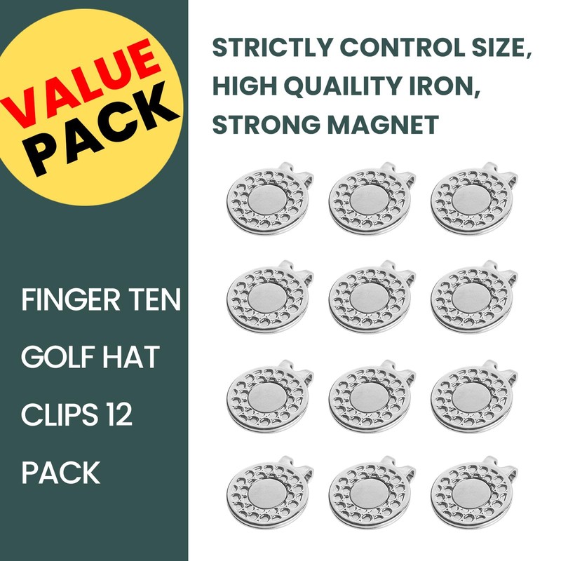 Golf Ball Marker Hat Clip Value 3/6/9/12 Pack, Magnetic Hat