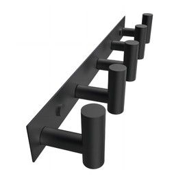 YENXIKU Coat Rack Wall Mount, Towel Hooks for Hanging Heavy Duty, Hat Hooks Towel Racks for Bathroom, Stainless Wall Hooks for Hanging Towel, Coats, Cloth, Purse, Hat, Key, Black, 1 Pack