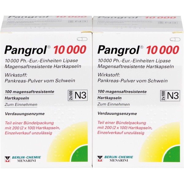 Pangrol 10 000, 10 000 Ph.-Eur.-Einheiten Lipase Magensaftresistente Hartkapseln, 200 St KMP
