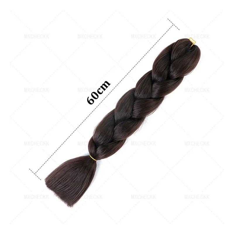 2 Pzs Extensiones De Trenzas Africanas Kanekalon Color 1#-Negro