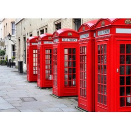 BELECO 6x4ft Fabric London Red Telephone Booth Photography Backdrop London Street Background Europe Travel Phone Booth Backdrop Birthday Wedding Party Decor Portrait Photo Shoot Video YouTube Props