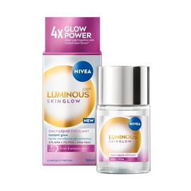 NIVEA Luminous 630 Instant Skin Glow Daily Liquid Exfoliant 100ml, Peeling Face Exfoliator with 4% AHA & 1% PHA, Face Exfoliating Hyperpigmentation Treatment, No Rinse Needed