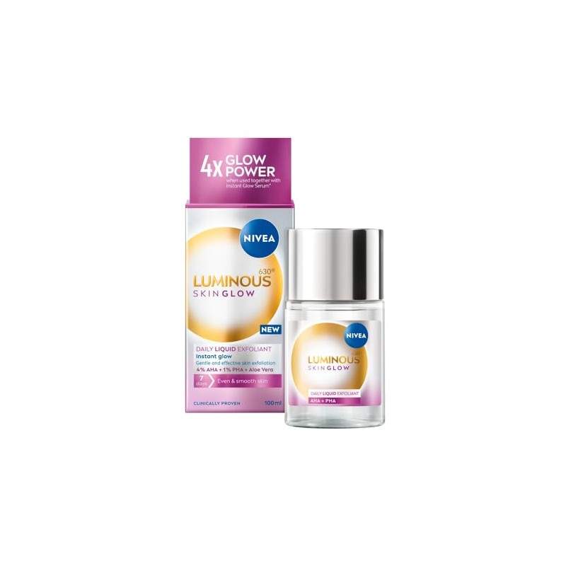 NIVEA Luminous 630 Instant Skin Glow Daily Liquid Exfoliant 100ml,