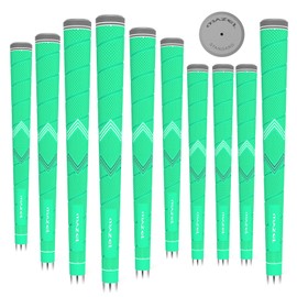 MAZEL Golf Club Grips for Men - 10 Pack - Non-Slip Micro-texture High Performance Golf Grips Midsize/ Standard,5 Colors Option (Standard, Green,10 Grips With Thread Pattern)