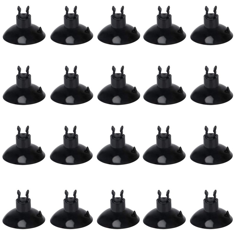 Pawfly 20 Piece Black Aquarium Suction Cup Clips 3/16" Airline