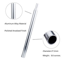 ZUKKA Tija de sillín de bicicleta de 27,2 mm x 350 mm, de aleación de aluminio, tija de sillín de bicicleta de montaña, tija de sillín de bicicleta de carretera