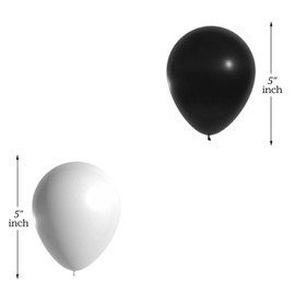 Black White Balloons 5 Inch Black & White Balloons Latex Birthday Balloons For Women Men Kids Birthday Baby Shower Black and White Wedding Decor Hen Do Decoration 30 Pack