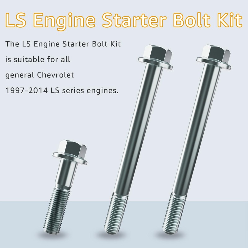 Wllead LS Engine Starter Bolt Kit Compatible with All GM