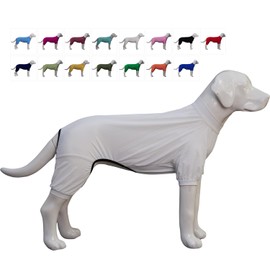 LoveLongLong Dog Jumpsuit with UV Protection and Quick-Dry Fabric for Spring Summer Pet Pajamas White 2XL