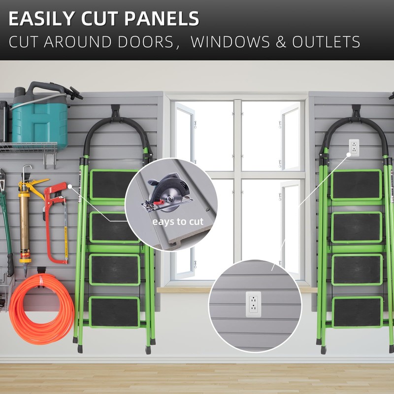 Slatwall Panel Garage Wall Organizer Heavy Duty Wall Mounted, PVC