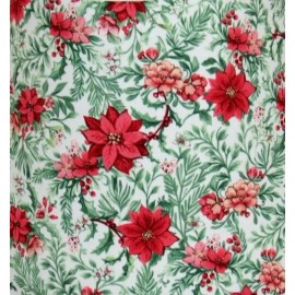 Albert Estate LTD., 12" Poinsettia Fabric  Clip-on Lamp Shade