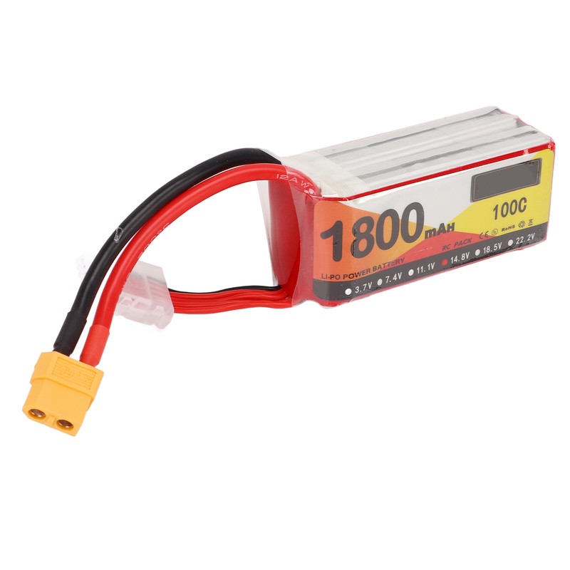 1800mAh Lipo Battery 100C Discharge Rate 14.8V 4S XT60 Plug