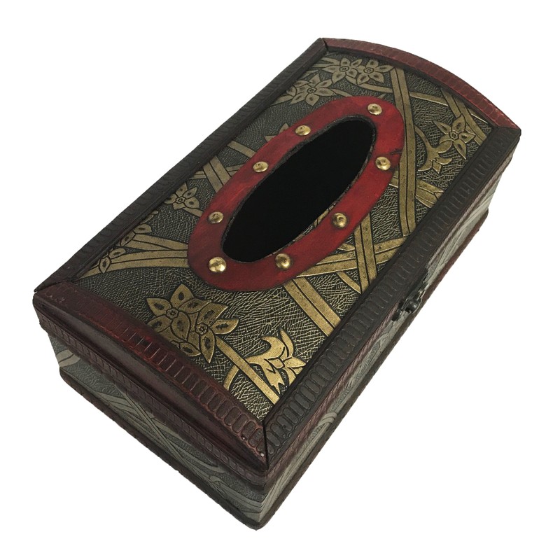 Allgala Antique Wooden Tissue Box Holder