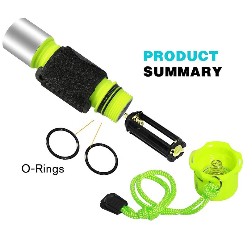 Kriogor 1100LM LED Waterproof Underwater Sports Diving Torch for Diving