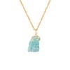 Raw Crystal Necklace, Aquamarine Rough Stone Necklace, Dainty Stone Pendant,
