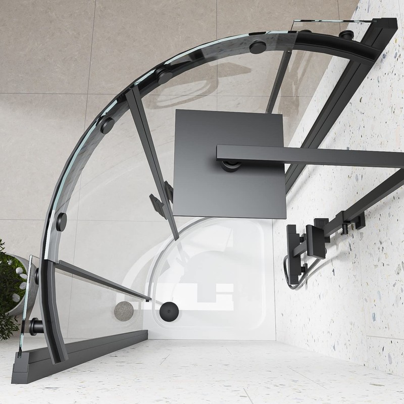 Sandy Beach Slimline Black Shower Waste Trap, Black Shower Tray