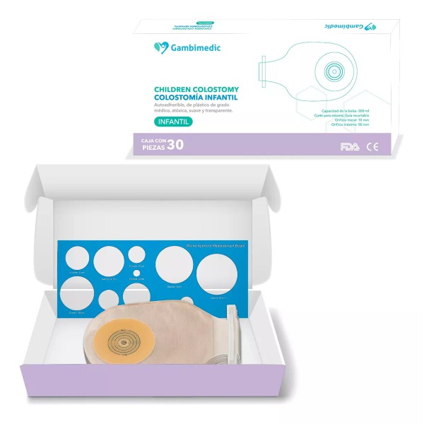 Gambimedic Bolsa Colostomia Infantil Barrera Recortable 30pz