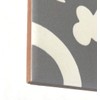 Flora Encaustic Soft Gray White 8x8 Satin Glaze Ceramic Tile