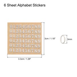 MECCANIXITY 6 Sheets Number Resin Stickers 3D Small 1 to 9 Silver Mini Number Sticker Metallic Sparkle Alloy for Resin Nail Scrapbooking 3mm