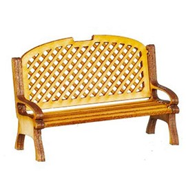 Melody Jane Dollhouse Wooden Grid Garden Bench 1:24 Half Inch Park Outdoor Furniture