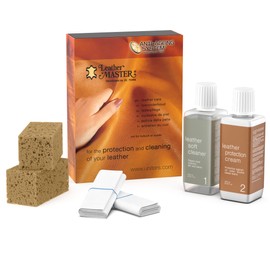 Leather Master Leather Care Kit | Leather Cleaner and Conditioner Kit | Cleans & Restores Car Seats, Furniture, Purses, Jackets | Includes Leather Cleaner, Leather Conditioner, Sponge & Wipes