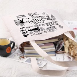 PYOUL Omens TV Show Inspired Gift Aziraphale and Crowley Fan Tote Bag Ineffable Husbands Handbag Omens TV Show Merch, Ineffable Husbands Tote