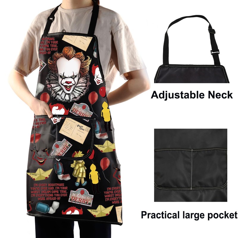 WZMPA Horror Clown Cooking Apron Horror Clown Lover Gift Welcome