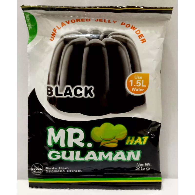 Mr. Hat Gulaman Unflavored Jelly Powder BLACK (4 Sachets x