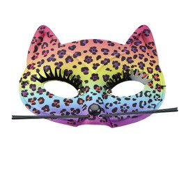Widmann 03648 Leopard Mask with Moustache and Eyelashes, Multicoloured, Standard Size