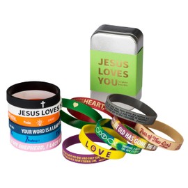 Christian Inspirational Scripture Silicone Wristbands, Unisex Bible Verse Rubber Bracelets for Men Women& Teens