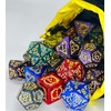 ODINROLL Polyhedral Dice Set, Complete Sets with 1 Pouch for