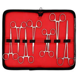 Ultimate Hemostat Set In Zipper case Fishing Tools Items Stainless Steel (Kit-4 (8 pcs 3.50",5",5.50",7.25" (4 Str/3Cud))
