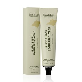 Jean & Len Silky and Rich Hand Treatment Bergamot and Cedarwood, recyclable aluminum tube (without cap), rich hand cream, ensures soft hands, free from parabens and silicones, vegan, 75 ml
