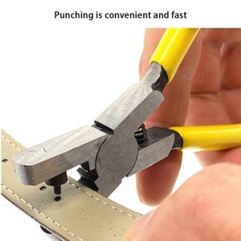Leather Hole Punch Professional Belt Puncher Watch Hole Punch Plier Eyelet Leather Band Strap Link Belt Hand Repair Tools Yellow for Leather Canvas Paper Watch Bands Handbag Straps