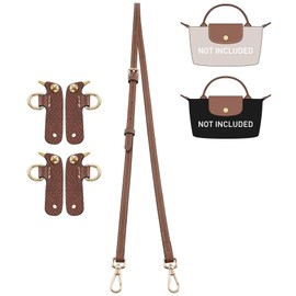 Doxo Purse Strap Conversion Kit Compatible with Longchamp Mini Pouch, Lepliage Mini Leather Bag Strap with 4 Upgraded Buckles