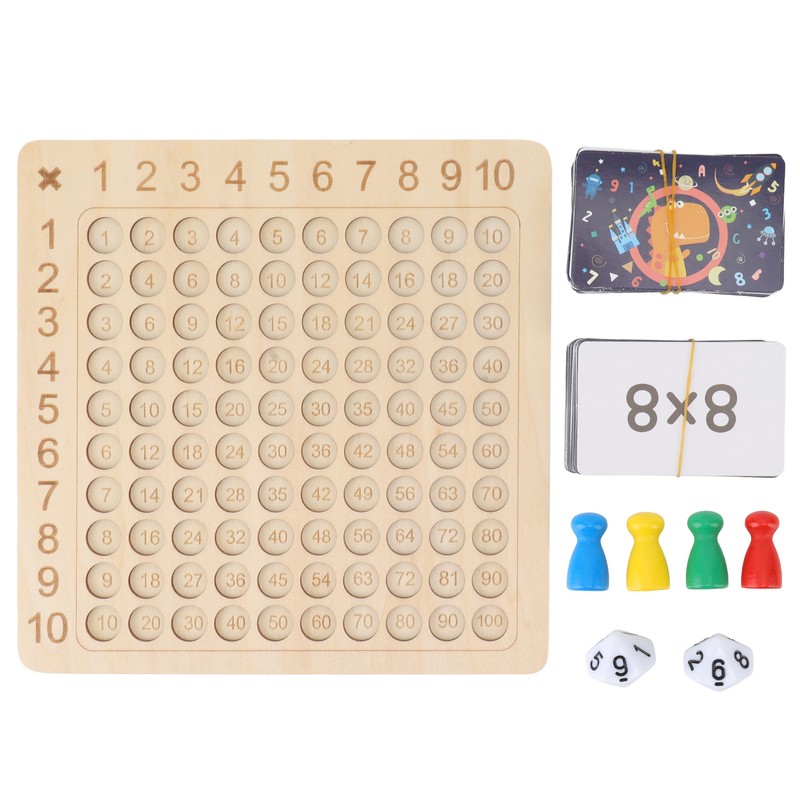 Wooden Multiplication Board Educational Multiplication Game Board for Learning Teaching