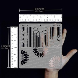 CrafTreat Sunflower Stencils for Painting on Wood, Wall, Tile, Canvas, Paper, Fabric and Floor - Flower Fusion Sunflower Stencil - 6x6 Inches - Reusable DIY Art and Craft Stencils for Painting Flowers