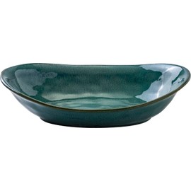Marusankondo Mino Ware Fave 240 Deep Plate, Green, Deep Plate