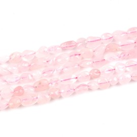 6-8mm Natural Rose Quartz Gem Stone Free Form Nuggets Tumbled Pebbles Spacer Semi Precious Irregular Beads for Jewelry Making 30 Inch(2 Strands)