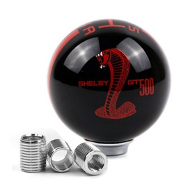 Dreamseek for Ford Mustang Car Gear Shift Knob 5 Speed Cobra Logo Manual Handle Ball (Black & Red)