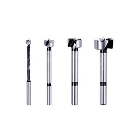 Diablo's High-Speed Steel Forstner Bit Drill Set - Ideal for All Types of Wood - 1/4" to 1" Diameter, 1/4" to 3/8" Shank, 3-1/2" Length, 4 Pieces - FB-104